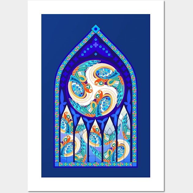 Celtic stained glass window Wall Art by Artist Natalja Cernecka